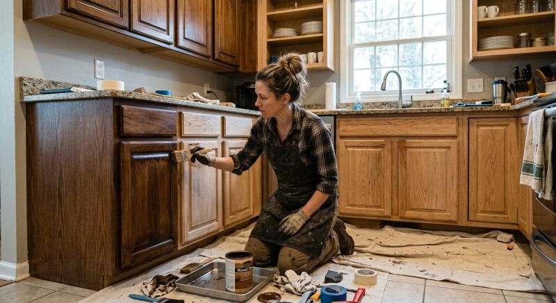 Kitchen Cabinet Staining in Bloomington, IN