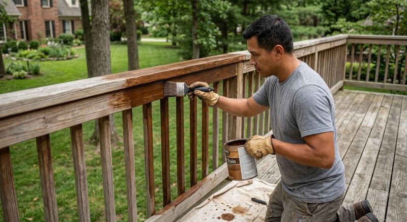 Railing Staining in Waco, TX