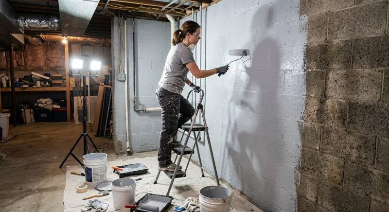Basement Wall Painting in Kansas City, KS