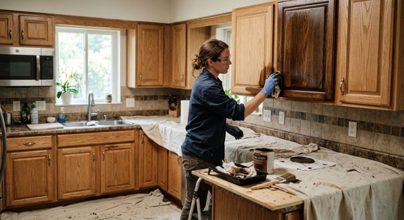 Built In Cabinetry Staining in Terre Haute, IN