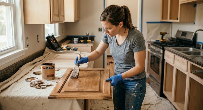 Built In Cabinetry Staining in Lafayette, IN