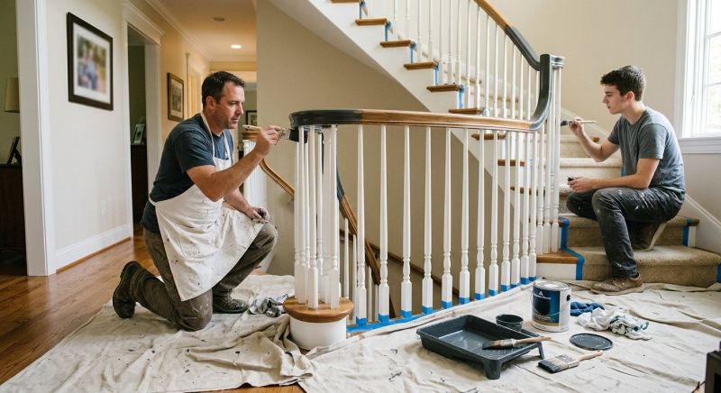 Interior Railing Painting in Wilmington, NC