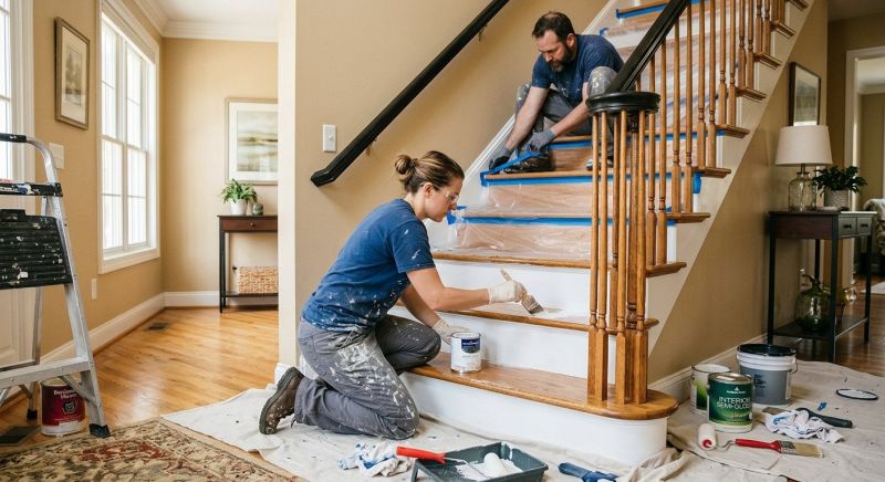 Interior Railing Painting in Waco, TX