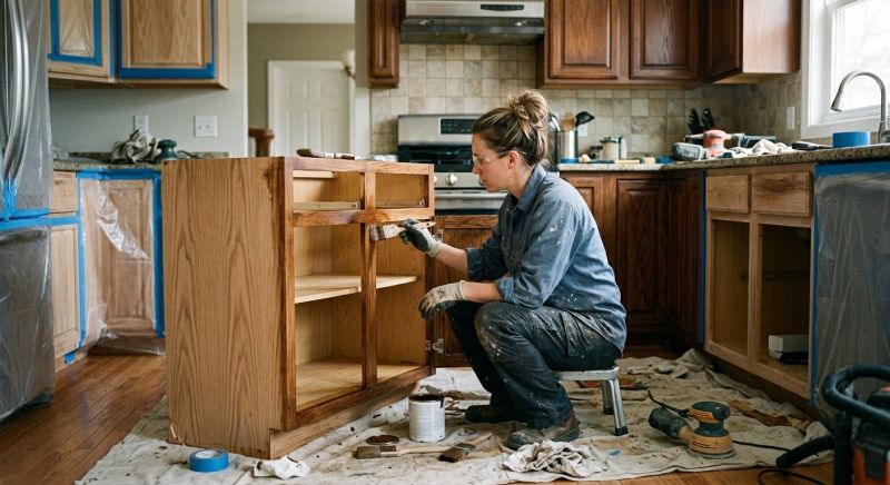 Kitchen Cabinet Staining in Terre Haute, IN