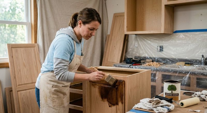Wood Cabinet Staining in Lafayette, IN
